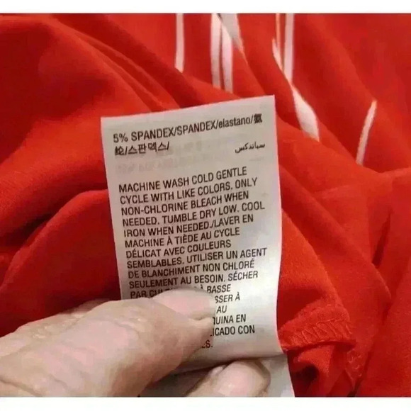 Alfani (20W) Red Midnight Palm 2-Layer Sleeveless Ladies Stretch Dress - Picture 12 of 12